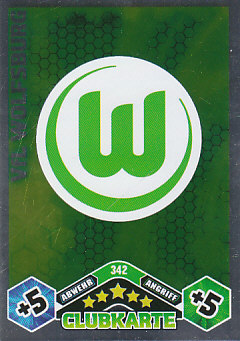 Emblem VfL Wolfsburg 2010/11 Topps MA Bundesliga Clubkarten #342